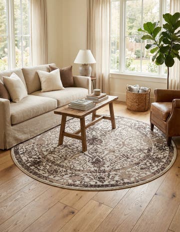 Beige Vista Round Rug