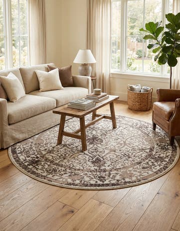Beige Vista Round Rug