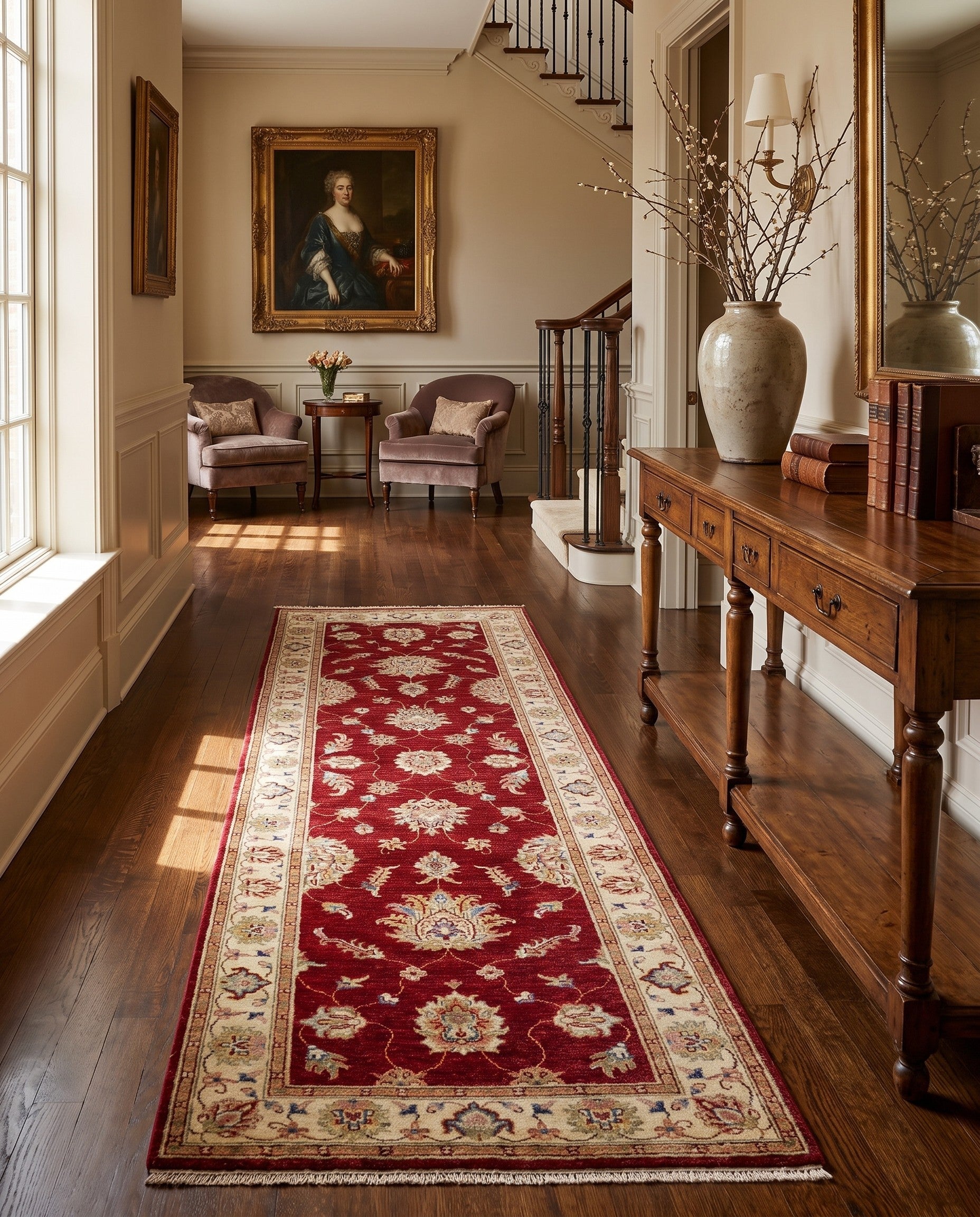 2' 9 x 9' 2 Hand Knotted Pershawar Ziegler Runner Rug