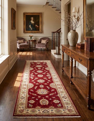 2' 9 x 9' 2 Hand Knotted Pershawar Ziegler Runner Rug