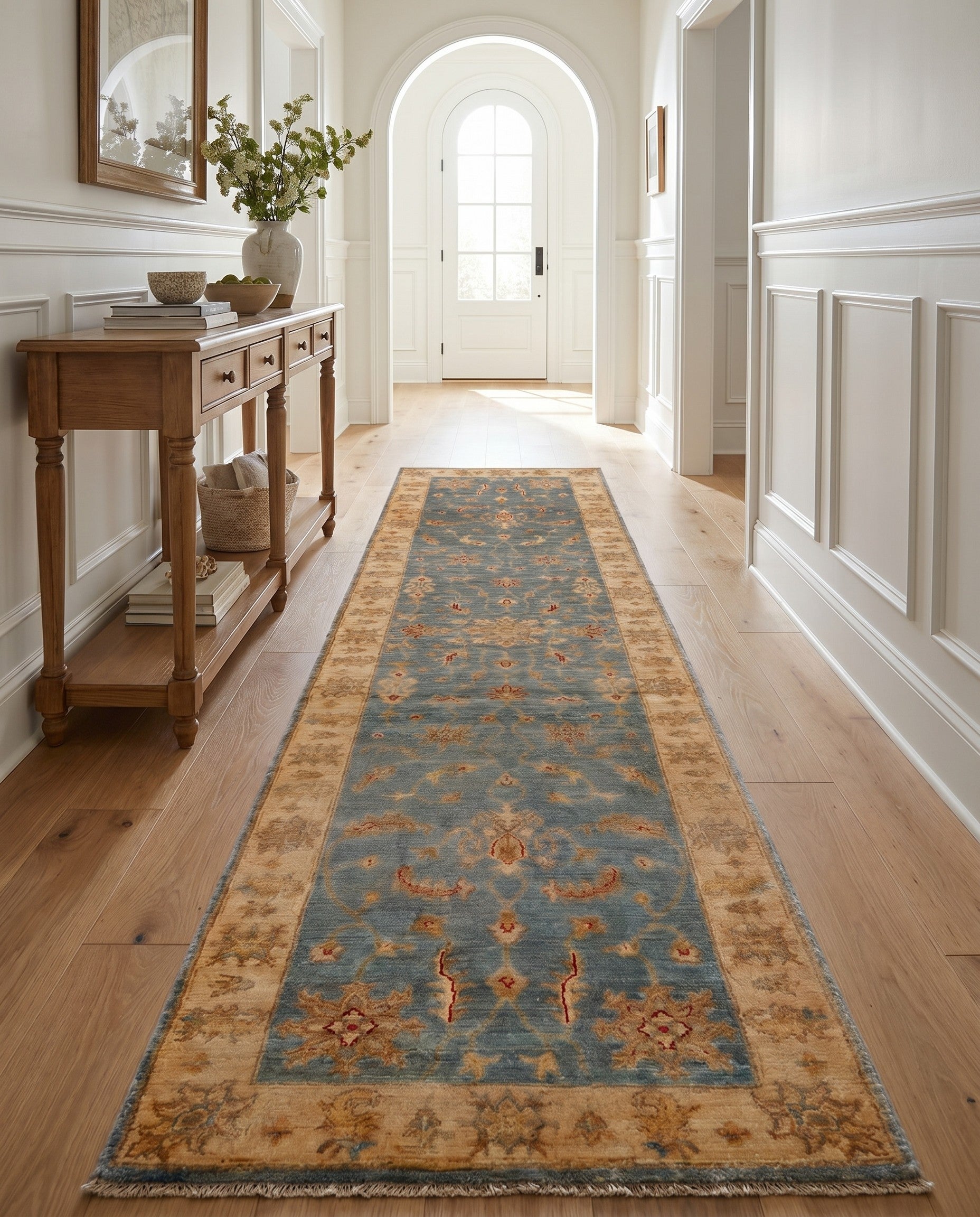 2' 6 x 9' 10 Hand Knotted Pershawar Ziegler Runner Rug