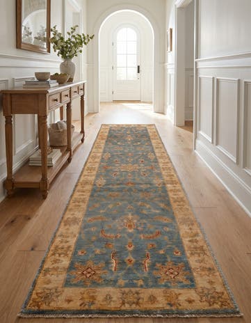 2' 6 x 9' 10 Hand Knotted Pershawar Ziegler Runner Rug