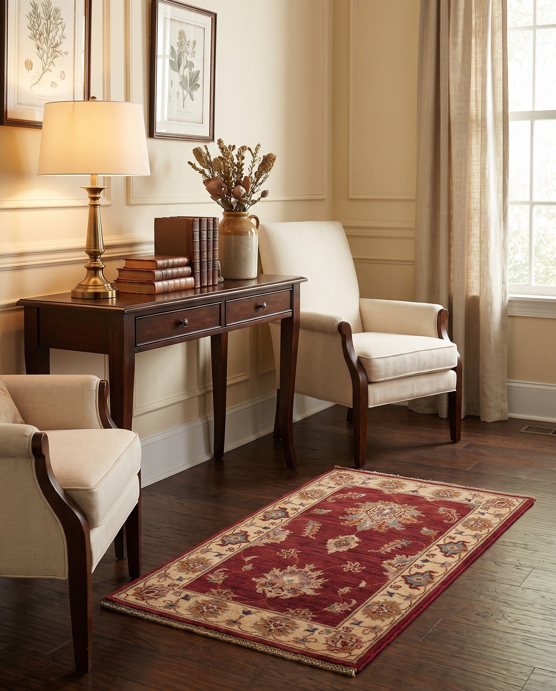 1' 11 x 3' 6 Hand Knotted Ziegler Rug