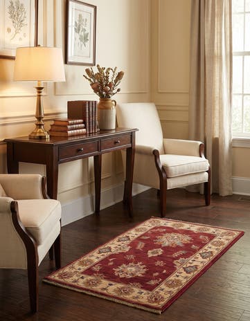 1' 11 x 3' 6 Hand Knotted Ziegler Rug