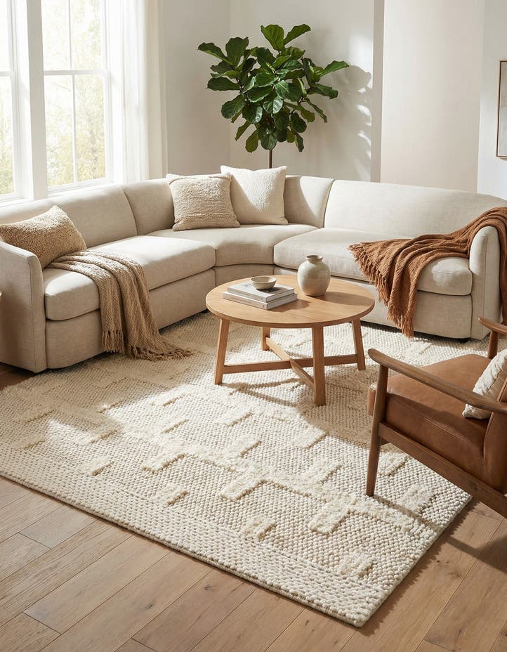 6' 1 x 9' Hand Woven Lana New Zealand Wool Rug