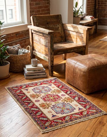 2' x 2' 11 Hand Knotted Kazak Rug