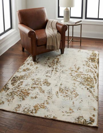4' x 5' 10 Hand Knotted Ultra Vintage Persian Wool Rug