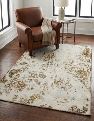 4' x 5' 10 Hand Knotted Ultra Vintage Persian Wool Rug
