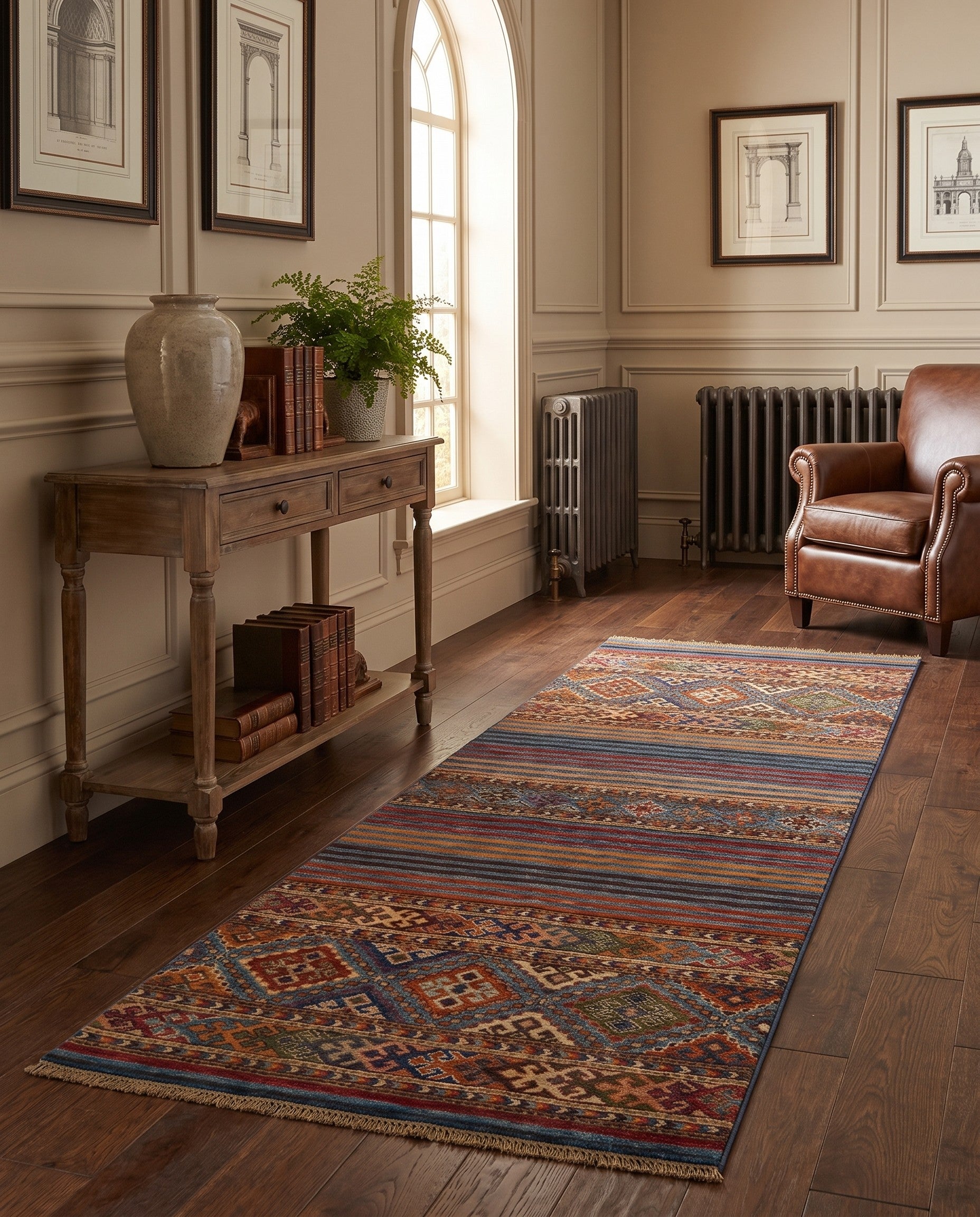2' 7 x 6' 11 Hand Knotted Kazak Runner Rug