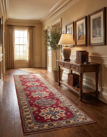 2' 7 x 9' 10 Hand Knotted Kazak Runner Rug