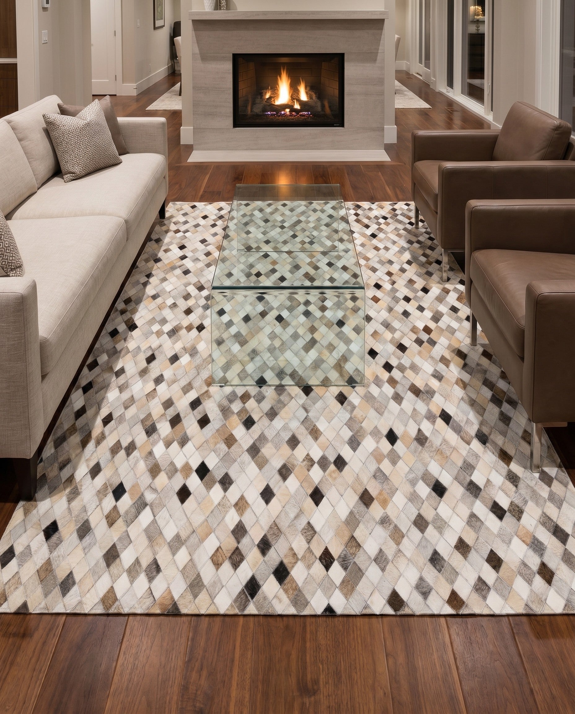 5' 8 x 7' 10 Cowhide Stocks Rug