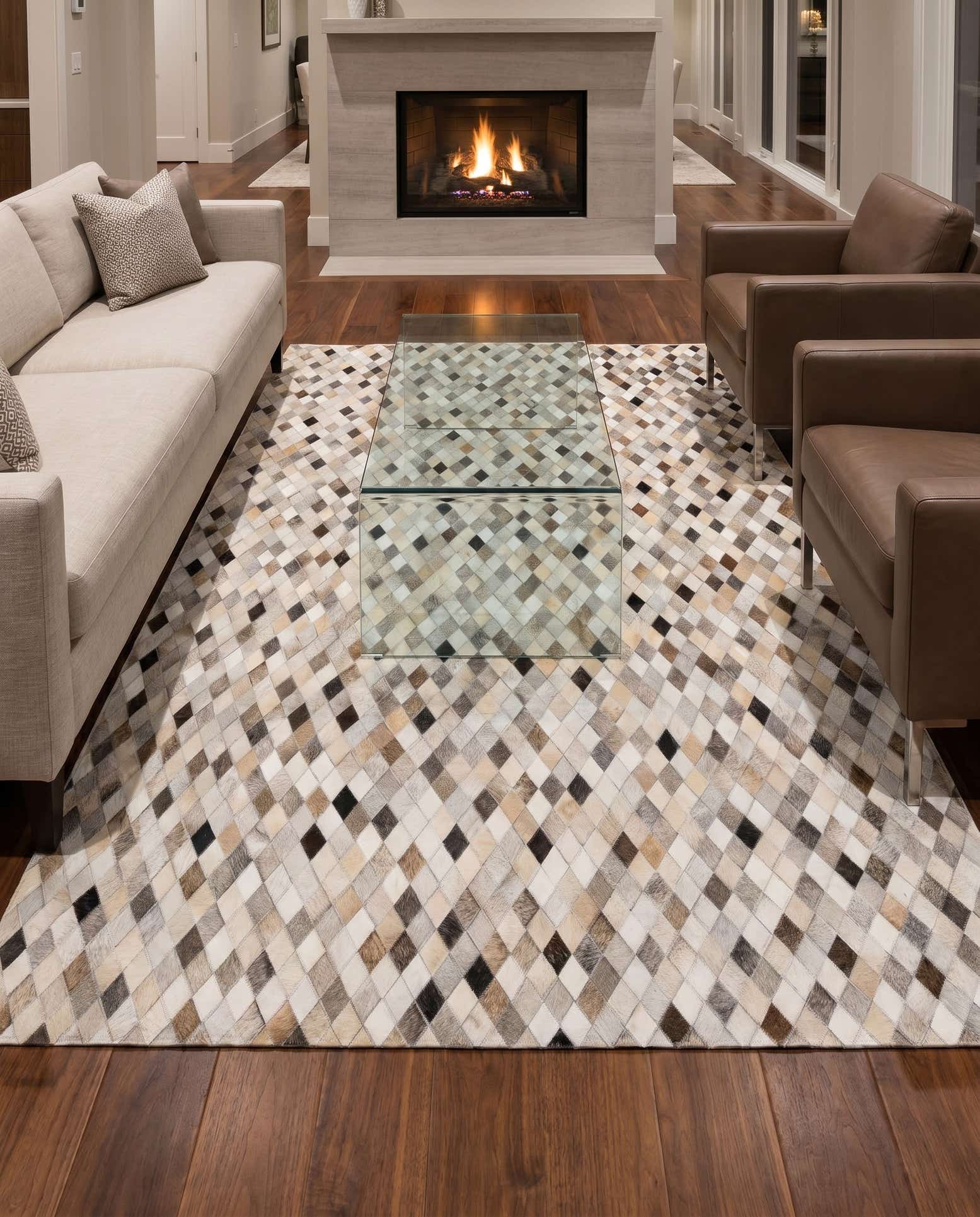 5' 8 x 7' 10 Cowhide Stocks Rug