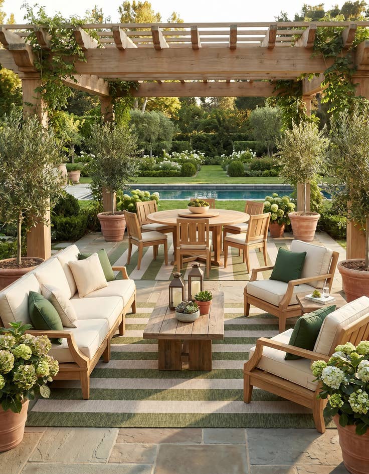 Detail image of 12' x 12' Easy-Clean Ribbon Indoor / Outdoor Square Rug