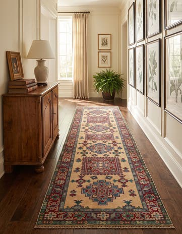 2' 8 x 9' 9 Hand Knotted Kazak Runner Rug