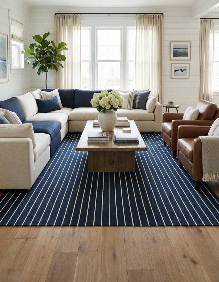 Detail image of 10' x 14' 1 Jill Zarin Striped Wool Rug