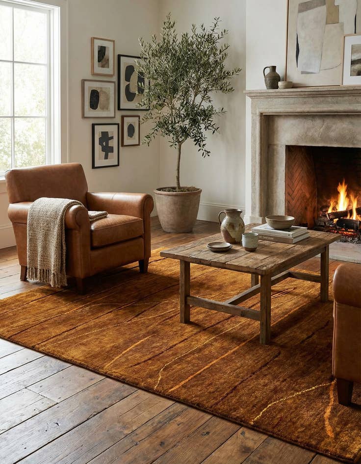 Detail image of 4' 10 x 6' 10 Hand Knotted Gabbeh Wool Rug