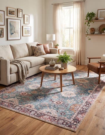 6' 1 x 9' Washable Timeless Rug