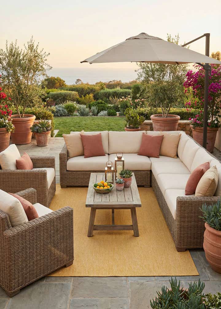 9' x 12' Easy-Clean Solid Indoor / Outdoor Rug