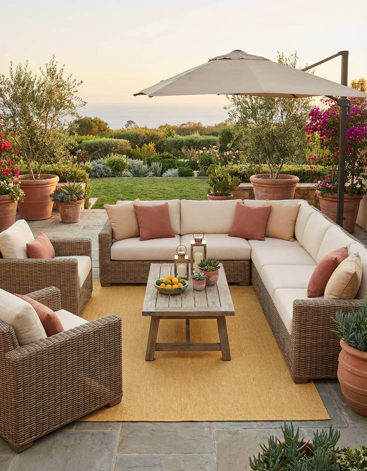 Detail image of 9' x 12' Easy-Clean Solid Indoor / Outdoor Rug