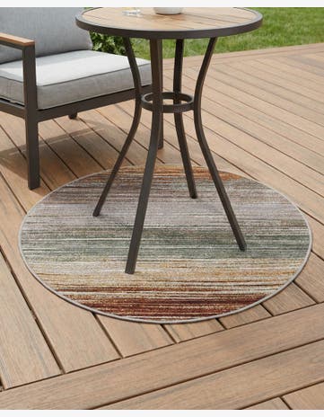 Easy-Clean Modern Indoor / Outdoor Round Rug