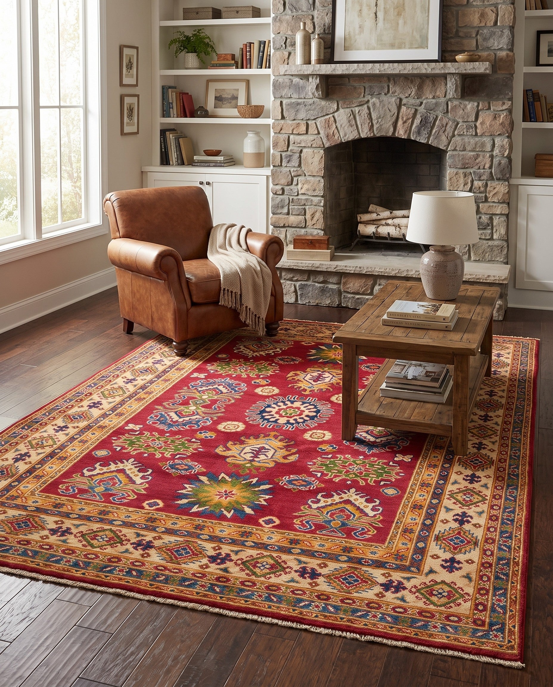 5' 2 x 6' 11 Hand Knotted Kazak Rug