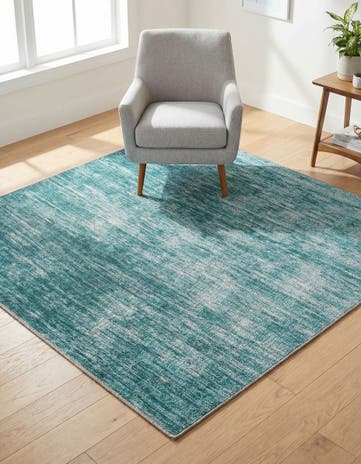 Teal Asha Square Rug