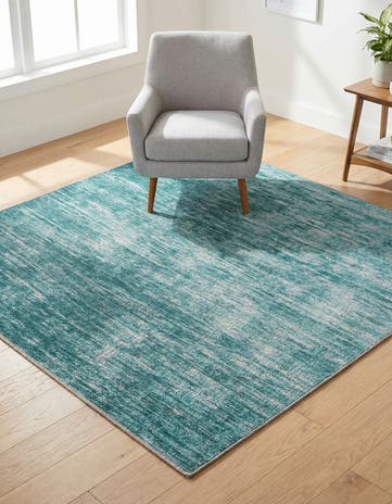 Teal Asha Square Rug