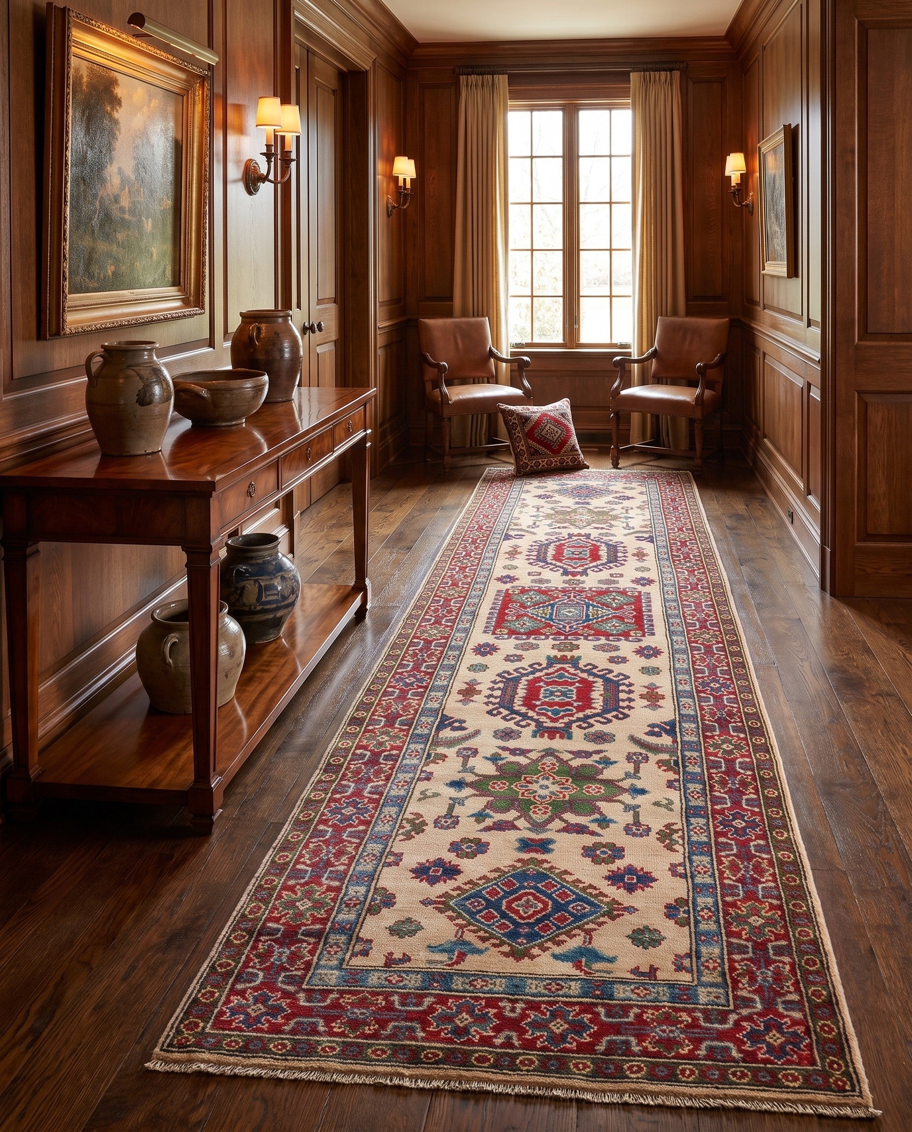 2' 9 x 9' 9 Hand Knotted Kazak Runner Rug