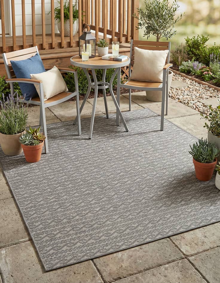 Detail image of 6' x 6' Washable Modern Indoor / Outdoor Square Rug