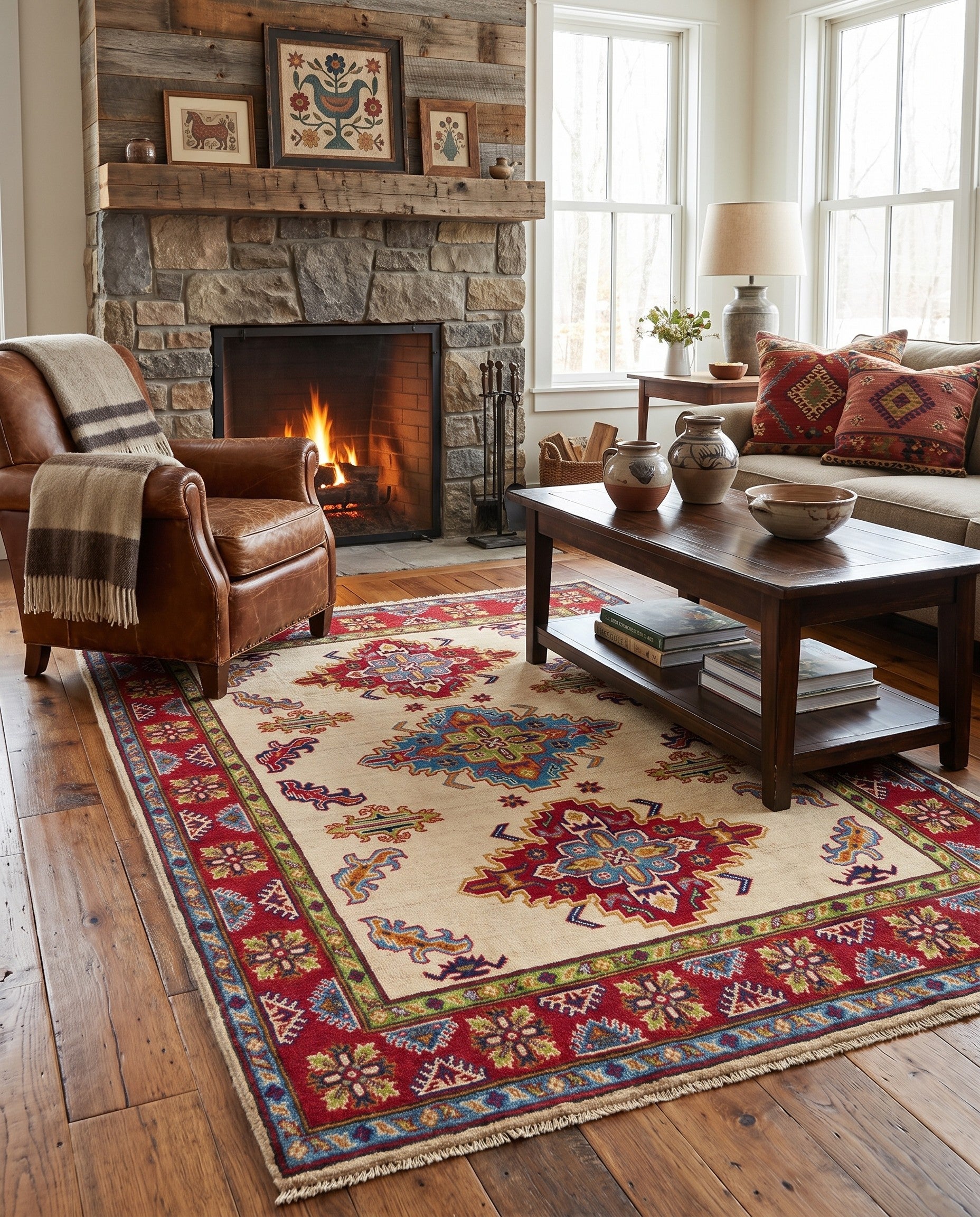 120cm x 180cm Hand Knotted Kazak Rug