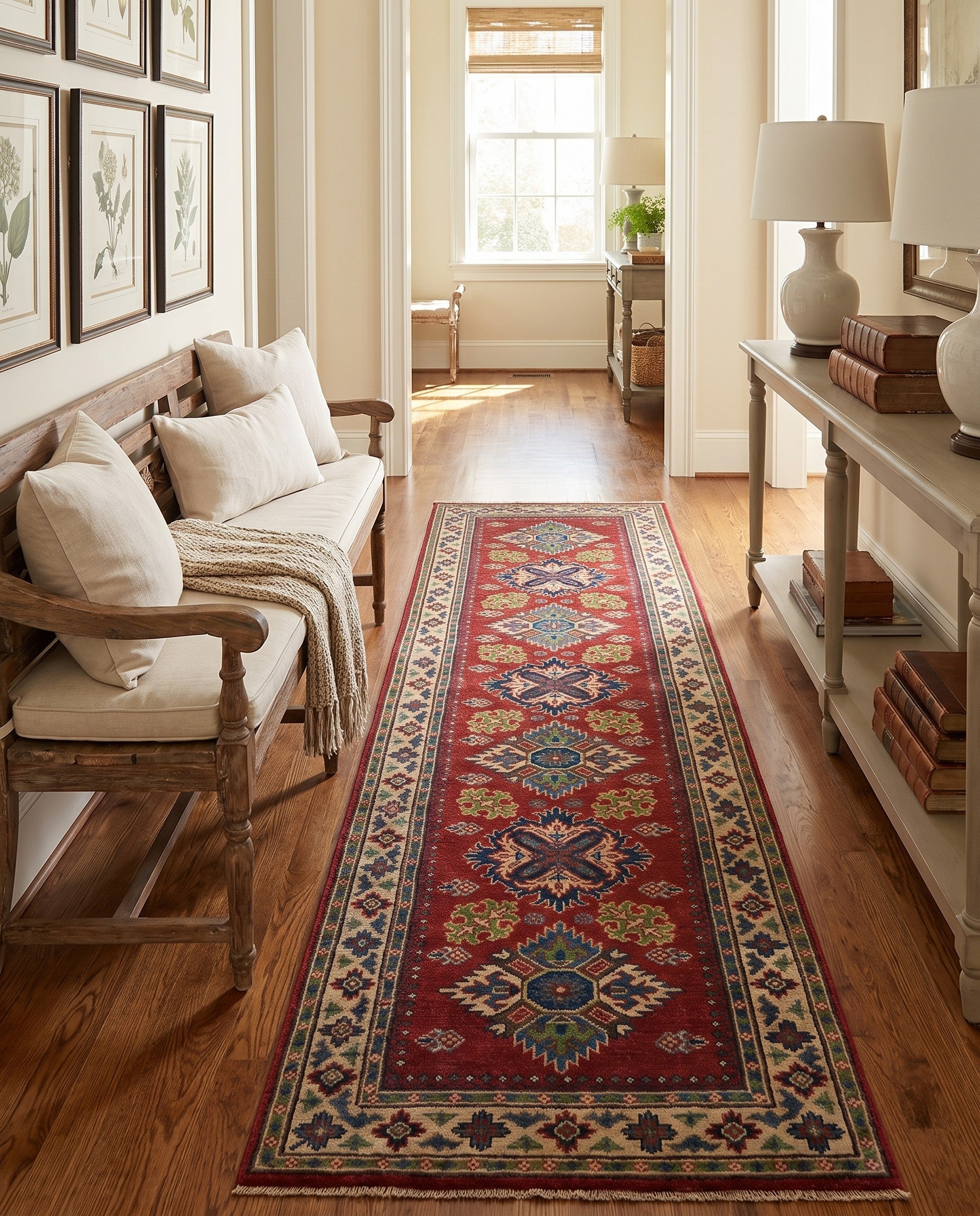 2' 9 x 9' 9 Hand Knotted Kazak Runner Rug