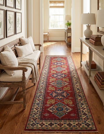 2' 9 x 9' 9 Hand Knotted Kazak Runner Rug