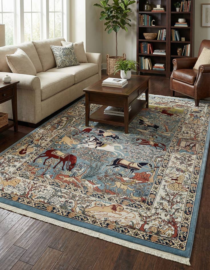 Detail image of 5' 3 x 8' Nain Design Rug