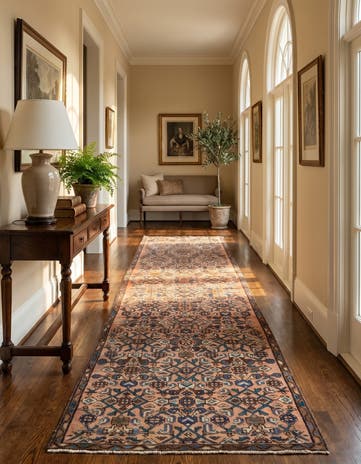 2' 10 x 9' 2 Hand Knotted Hamedan Persian Wool Square Rug