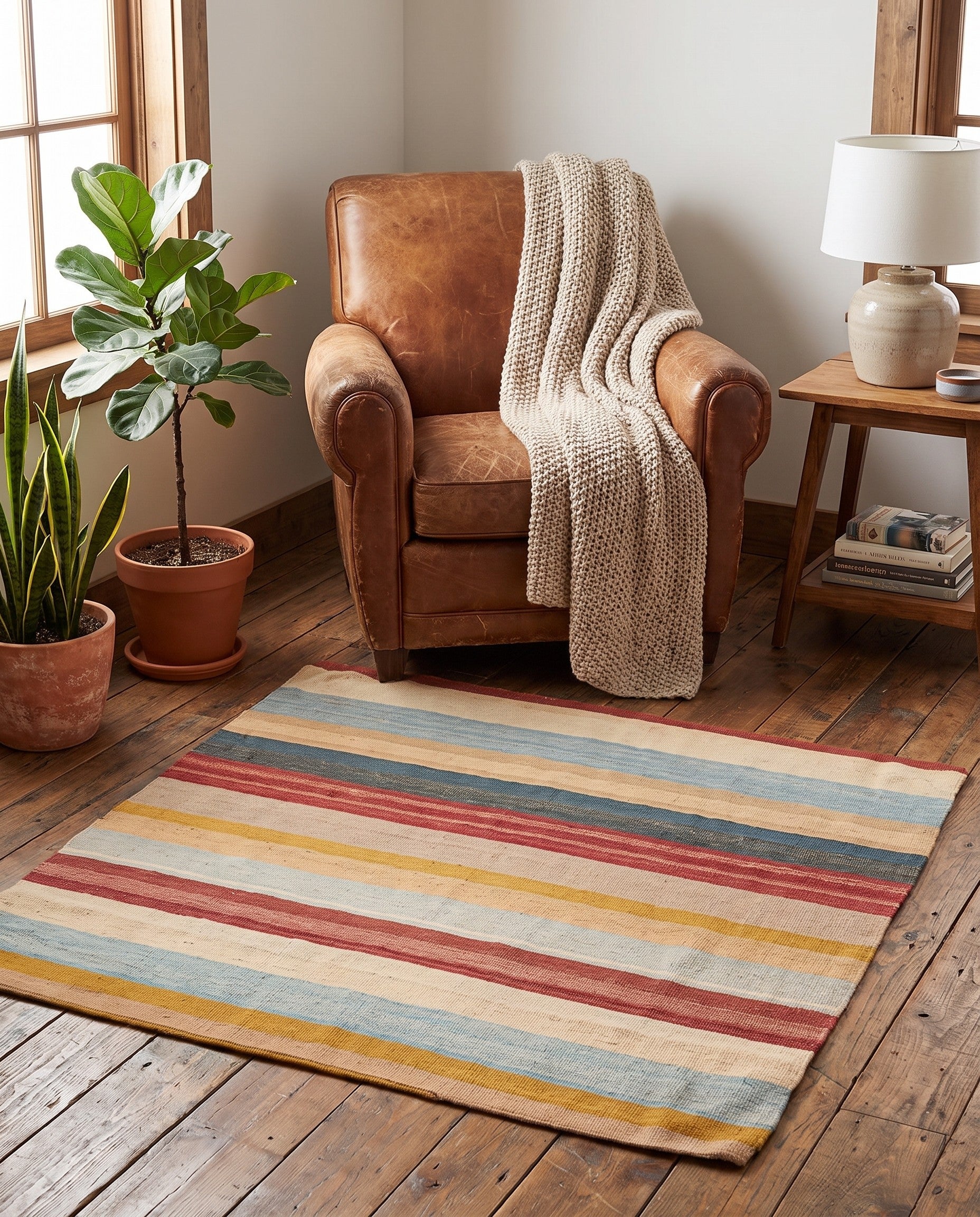 3' 3 x 3' 3 Hand Woven Pillow Wool Square Rug