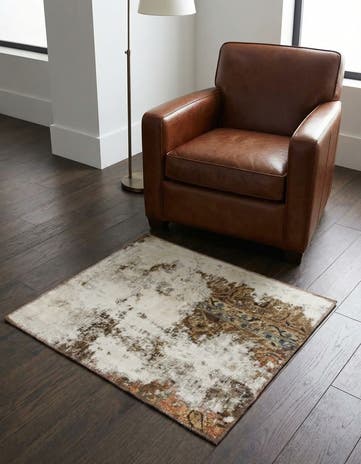 2' 10 x 3' 7 Hand Knotted Ultra Vintage Persian Wool Square Rug