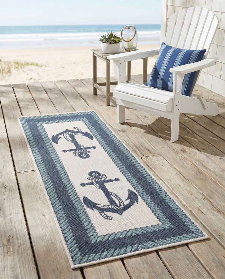 2' x 5' Easy-Clean Coastal Indoor / Outdoor Runner Rug