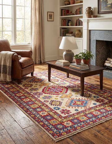 3' 10 x 6' 1 Hand Knotted Kazak Rug