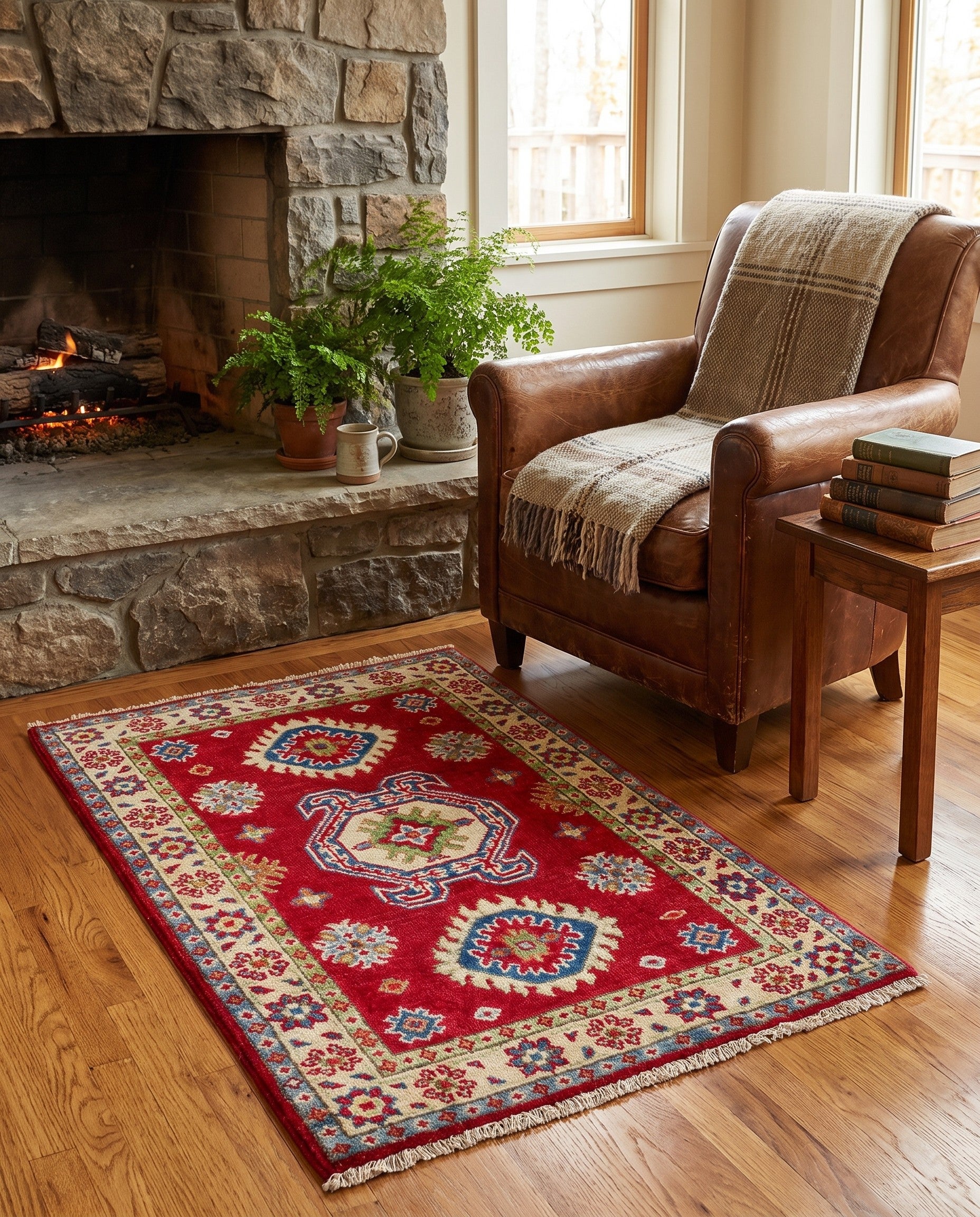 2' x 3' Hand Knotted Kazak Rug