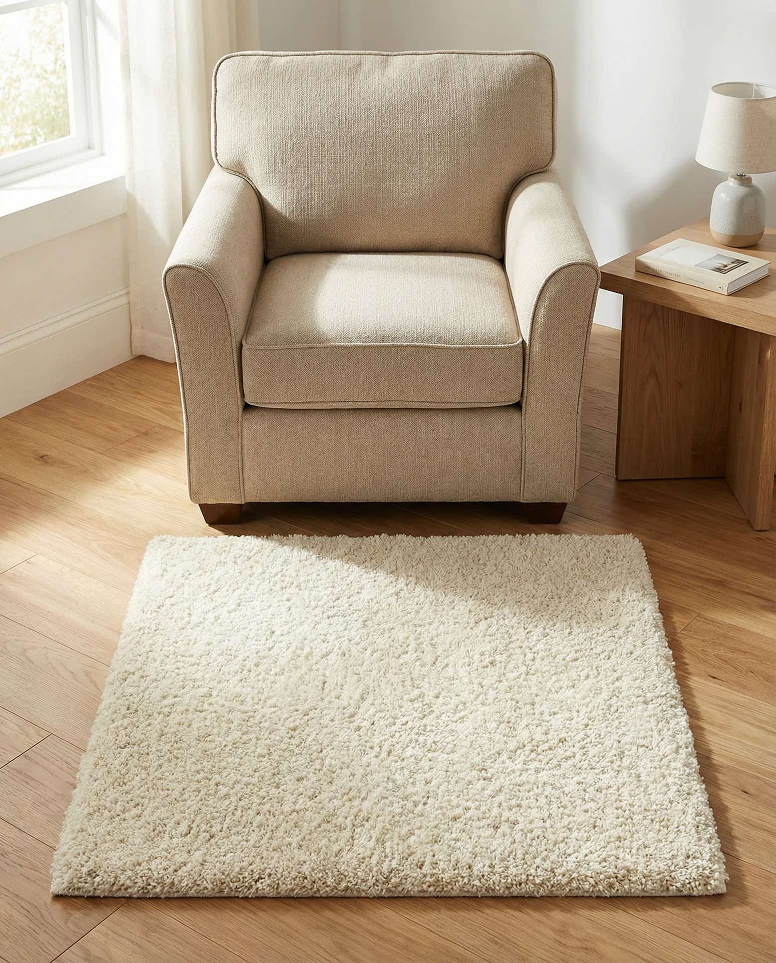3' x 3' Solid Shag Square Rug