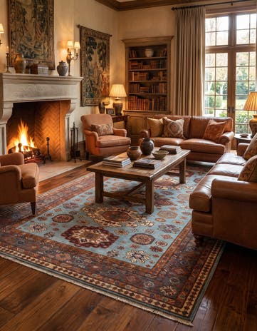 6' 3 x 9' 1 Hand Knotted Kazak Rug