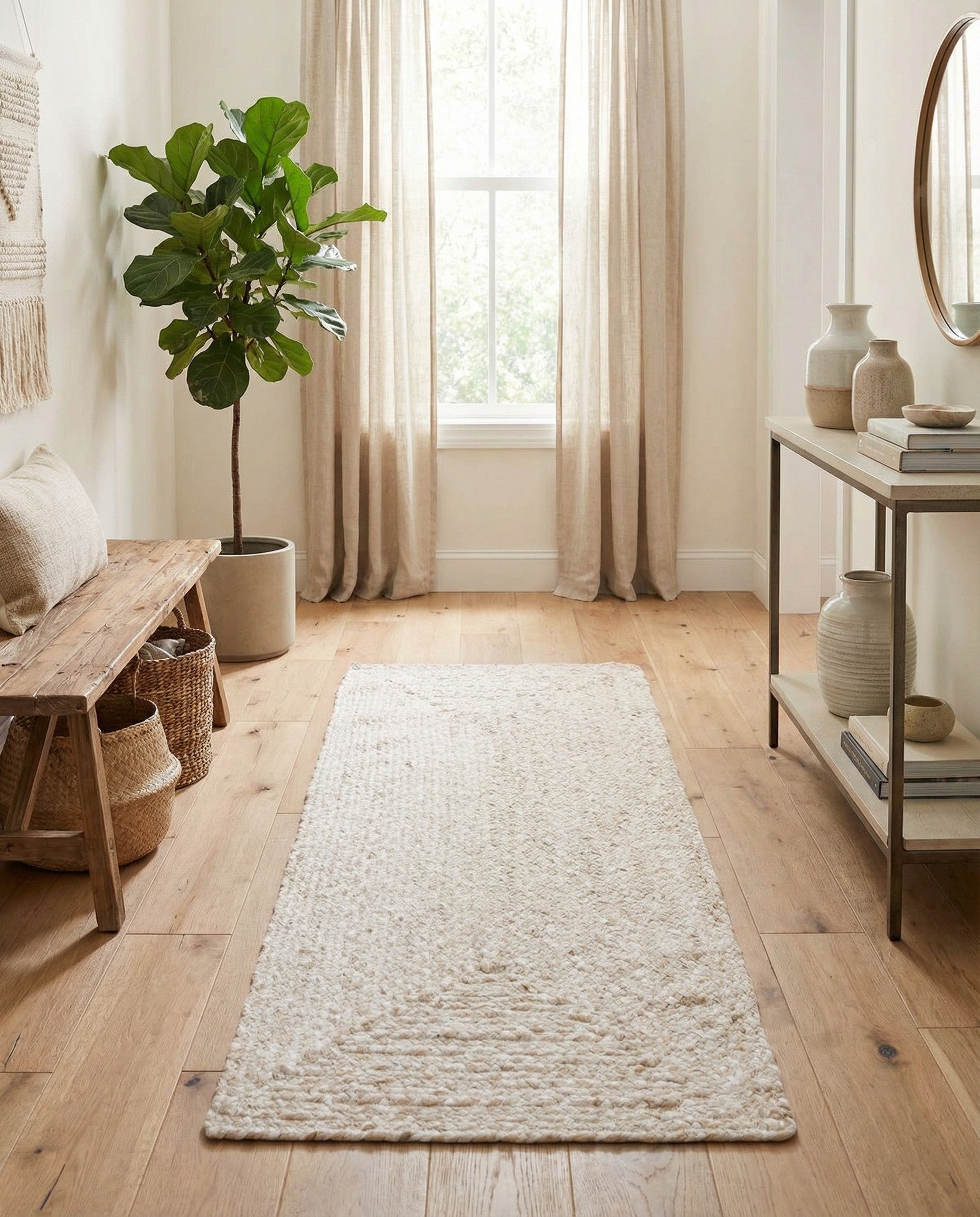 2' 6 x 6' 1  Hand Braided Chindi Runner Rug