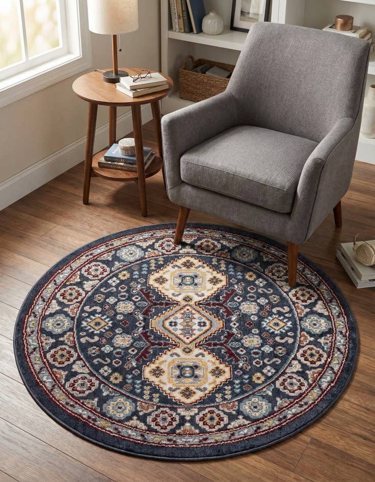 Detail image of 3' 3 x 3' 3 Kamala Washable Round Rug