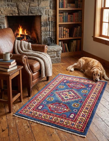 2' x 3' 1 Hand Knotted Kazak Rug