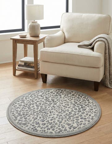 Gray Savannah Round Rug