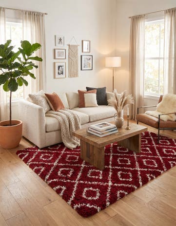 7' 10 x 7' 10 Lattice Shag Square Rug