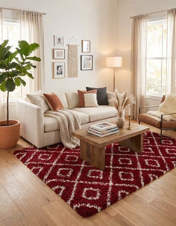 7' 10 x 7' 10 Lattice Shag Square Rug