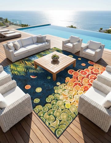 10' x 10' Easy-Clean Coastal Indoor / Outdoor Square Rug