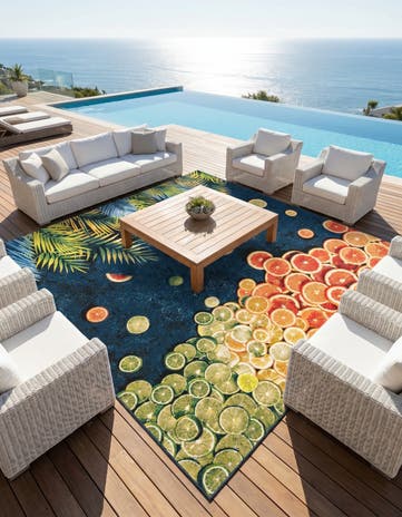 10' x 10' Easy-Clean Coastal Indoor / Outdoor Square Rug