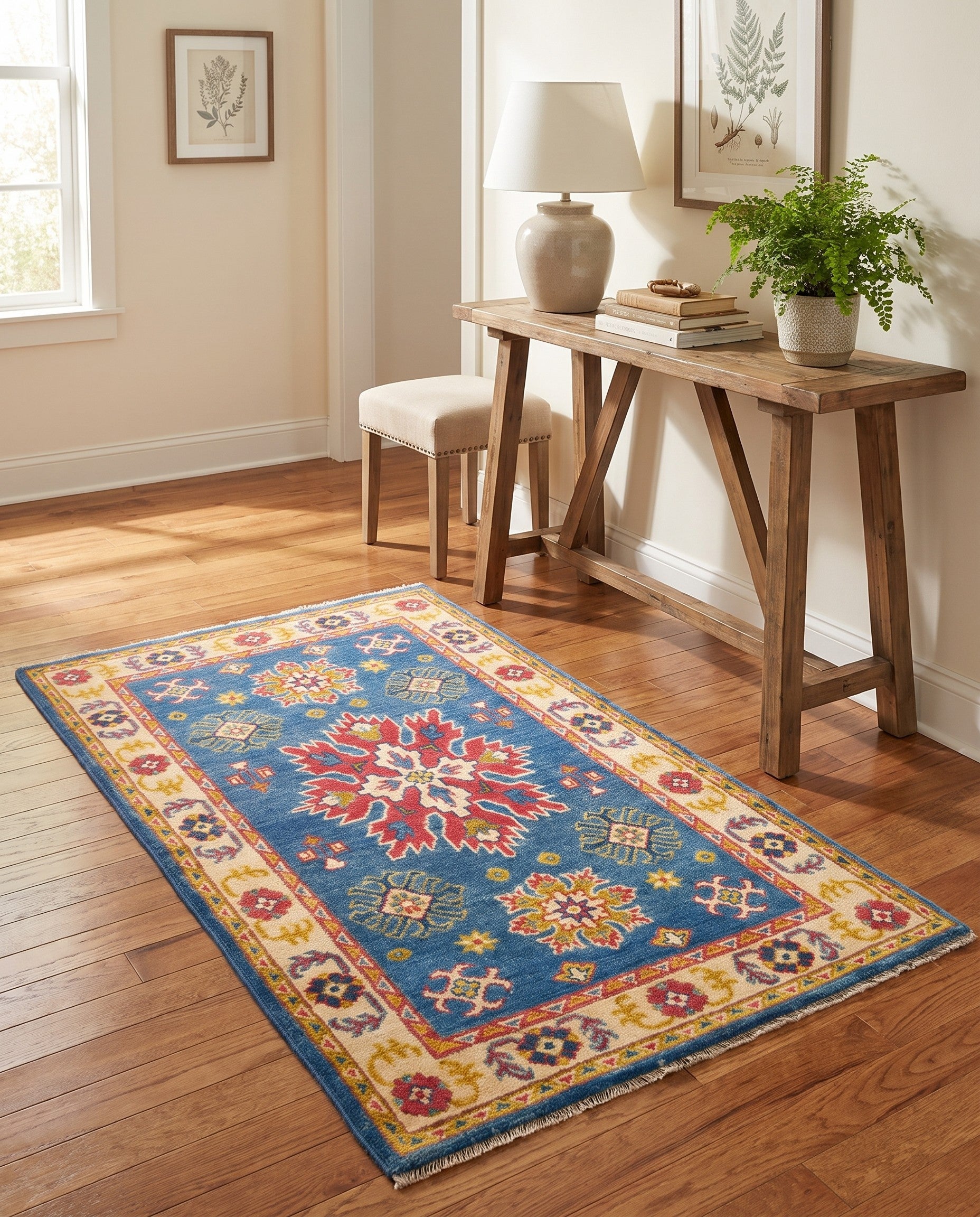 2' 7 x 4' 4 Hand Knotted Kazak Rug